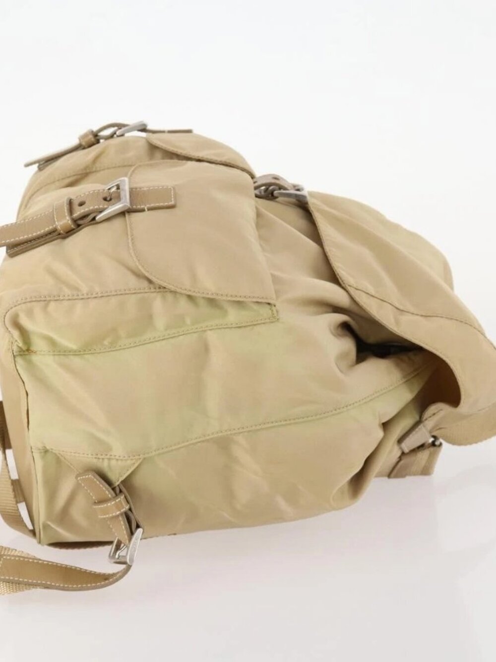 PRADA Backpack Nylon Beige Silver - Picture 5 of 16